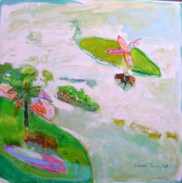 Pintura intitulada "Jardin botanique 2" por Hortense Garand Vernaison, Obras de arte originais