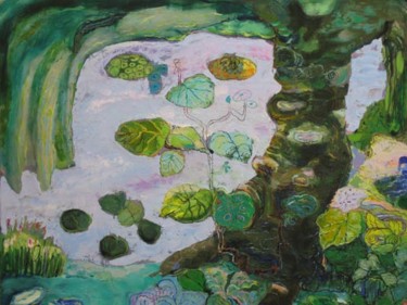 Painting titled "Saule pleureur" by Hortense Garand Vernaison, Original Artwork