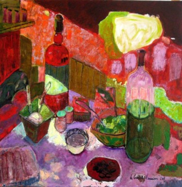 Painting titled "Olive Oil" by Hortense Garand Vernaison, Original Artwork