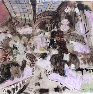 Peinture intitulée "Serre des fougères" par Hortense Garand Vernaison, Œuvre d'art originale