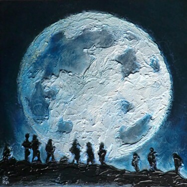 Painting titled "Moonlight (1)" by Horusartwork, Original Artwork, Oil