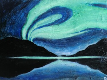 Картина под названием "Aurora Borealis (1)" - Horusartwork, Подлинное произведение искусства, Акрил