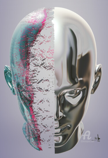 Digital Arts titled "Transhumanisme" by Hosni Gharbi, Original Artwork, Digital Painting