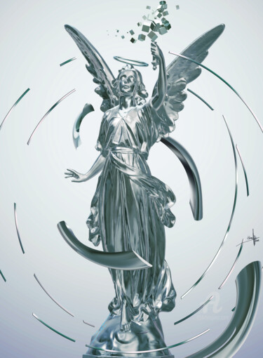 Digitale Kunst mit dem Titel "Angel" von Hosni Gharbi, Original-Kunstwerk, Digitale Malerei