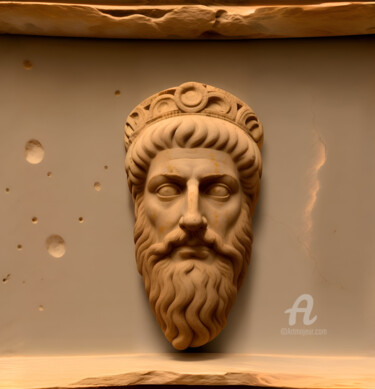 Arte digitale intitolato "Zeus" da Hosni Gharbi, Opera d'arte originale, Immagine generata dall'IA