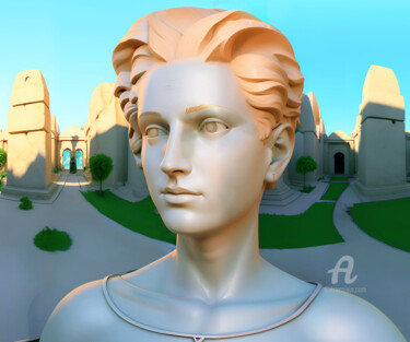 Digital Arts titled "Apollon" by Hosni Gharbi, Original Artwork, Digital Painting