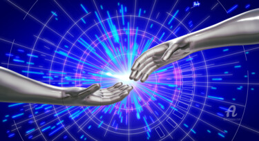 conscience artificiel - ( l'étape de la découverte ) Arte digital titulada "conscience artifici…" por Hosni Gharbi, Obra de arte original, Pintura Digital Montado en Bastidor st…