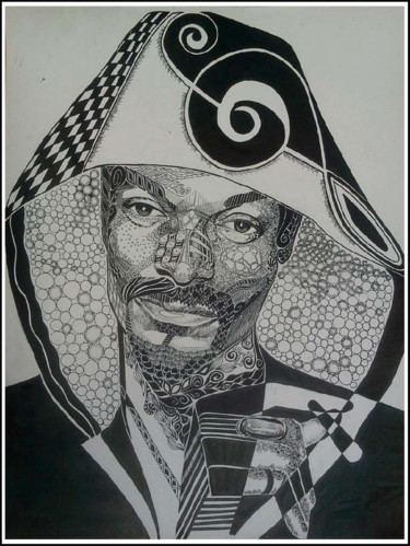 Painting titled "Snoop Dogg by ink p…" by Hou Zhou, Original Artwork