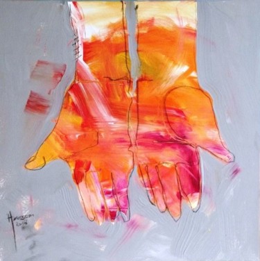 Painting titled "Hands and wishes" by Houssam Hafdi, Original Artwork, Acrylic