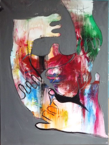 Malerei mit dem Titel "wishes under feet" von Houssam Hafdi, Original-Kunstwerk, Acryl