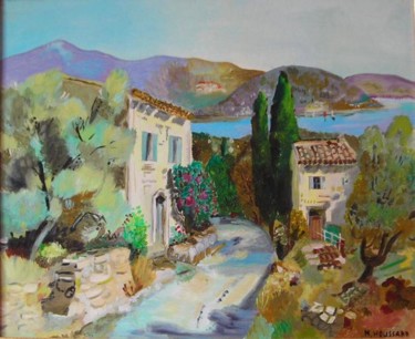 Peinture intitulée "paysage de Provence" par Nadine Houssard, Œuvre d'art originale
