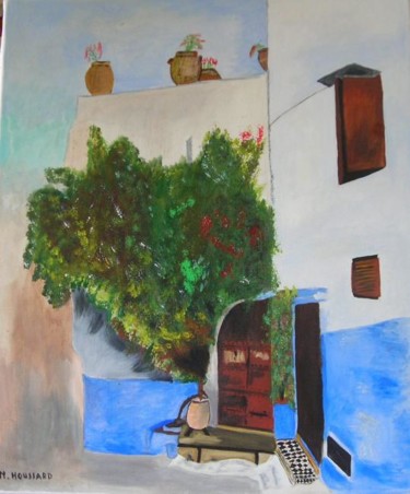 Peinture intitulée "ruelle des Oudaya a…" par Nadine Houssard, Œuvre d'art originale, Huile