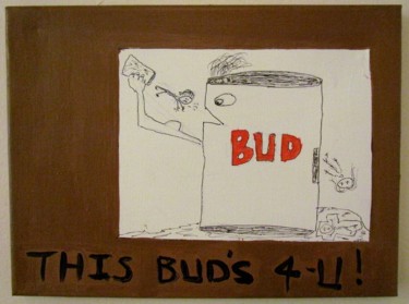 Painting titled "This Bud's For You" by Howard Meehan Meehan, Original Artwork, Acrylic
