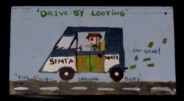 Painting titled "drive-by-looting.jpg" by Howard Meehan Meehan, Original Artwork