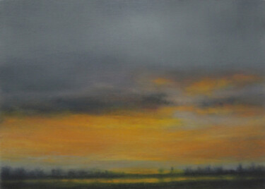 Картина под названием "Sunset over the Riv…" - Howard Sills, Подлинное произведение искусства, Масло
