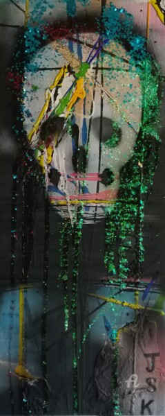 Peinture intitulée "Tête de Mort N°1" par Jen Simba Ka J. S. K, Œuvre d'art originale, Acrylique