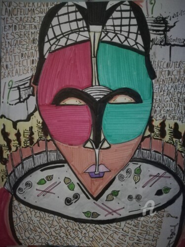 Drawing titled "oracle" by Jen Simba Ka J. S. K, Original Artwork, Ink