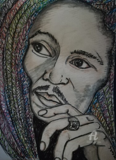 Dessin intitulée "Bob #artistsupportp…" par Jen Simba Ka J. S. K, Œuvre d'art originale, Encre