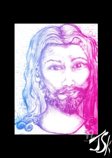 Arts numériques intitulée "JESUS DE NAZARETH" par Jen Simba Ka J. S. K, Œuvre d'art originale, Travail numérique 2D