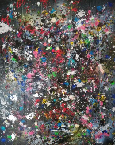 Tempête fleuri Peinture intitulée "Tempête fleuri" par Jen Simba Ka J. S. K, Œuvre d'art originale, Acrylique