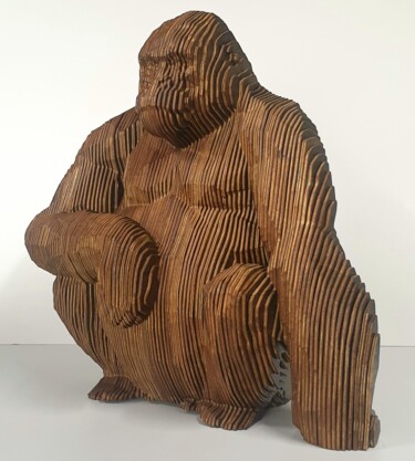Skulptur mit dem Titel "ruesoP" von Hoze, Original-Kunstwerk, Holz