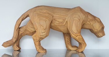 Skulptur mit dem Titel "thnaPWood" von Hoze, Original-Kunstwerk, Holz