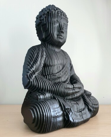 Sculpture titled "ahdduB" by Hoze, Original Artwork, Polymer clay