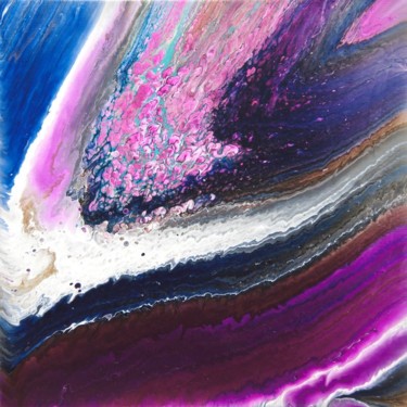 Картина под названием "Geode" - Heather Prall, Подлинное произведение искусства, Акрил Установлен на Деревянная рама для нос…