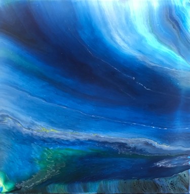 Painting titled "Blue Abyss" by Heather Prall, Original Artwork, Acrylic Mounted on Wood Stretcher frame