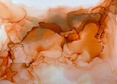 Painting titled "Desert Dawn" by Heather Prall, Original Artwork, Ink Mounted on Other rigid panel