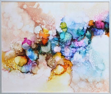 Painting titled "Dancing colors 4" by Hanneke Pereboom, Original Artwork, Ink