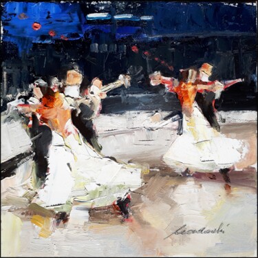 Painting titled "The last dance" by Kazimierz Mordarski, Original Artwork, Oil