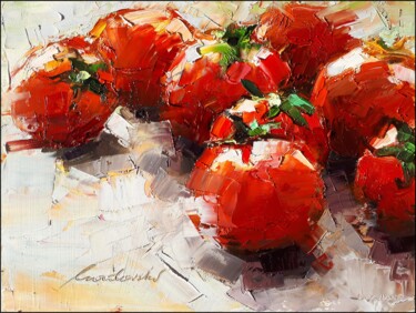 Painting titled "Tomatoes 2" by Kazimierz Mordarski, Original Artwork, Oil