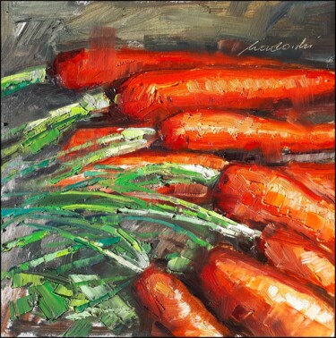 Painting titled "Carrot, carrot, car…" by Kazimierz Mordarski, Original Artwork, Oil