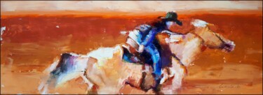 Peinture intitulée "In the saddle 3" par Kazimierz Mordarski, Œuvre d'art originale, Huile