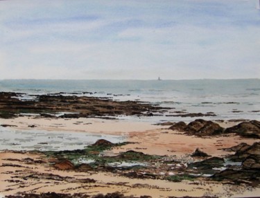 Peinture intitulée "côte sauvage de la…" par Henry-Pierre Troussicot, Œuvre d'art originale, Aquarelle