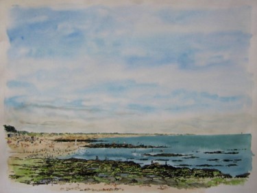 Peinture intitulée "les roches du marai…" par Henry-Pierre Troussicot, Œuvre d'art originale, Aquarelle