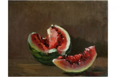 Painting titled "Watermelon" by Hrant Stepanyan, Original Artwork, Oil