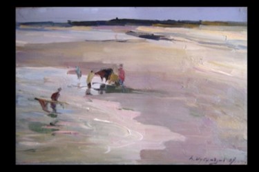 Painting titled "At the Sea Shore ,…" by Hrant Stepanyan, Original Artwork