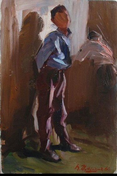 Painting titled "A Young Boy" by Hrant Stepanyan, Original Artwork