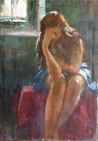 Painting titled "Sorrow" by Hrant Stepanyan, Original Artwork