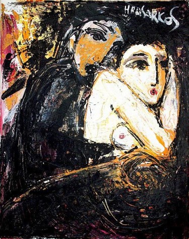 Pittura intitolato "AMORE" da Hrasarkos, Opera d'arte originale