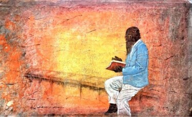 Peinture intitulée "Lecture / Reading" par Hratch Demirdjian, Œuvre d'art originale, Huile