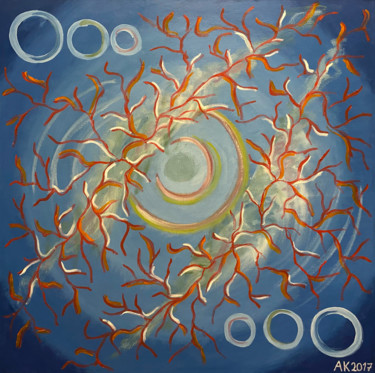 Pittura intitolato "Eye of the Universe" da Anastasia Kurganova, Opera d'arte originale, Olio