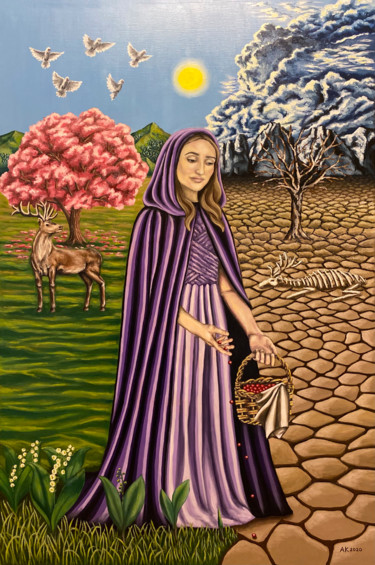 Painting titled "Mother Nature" by Anastasia Kurganova, Original Artwork, Oil
