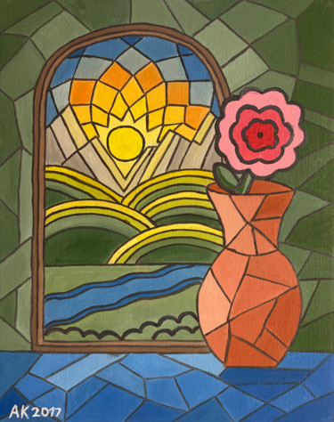 Pintura titulada "Window" por Anastasia Kurganova, Obra de arte original, Oleo