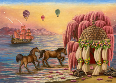 Malerei mit dem Titel "Treasure" von Anastasia Kurganova, Original-Kunstwerk, Öl
