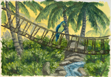 Pintura intitulada "Tropical Heaven" por Anastasia Kurganova, Obras de arte originais, Óleo