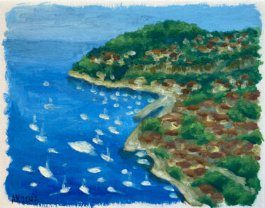 Pintura intitulada "French Coastline" por Anastasia Kurganova, Obras de arte originais, Óleo