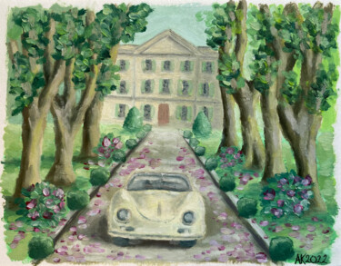 Malerei mit dem Titel "Home Garden" von Anastasia Kurganova, Original-Kunstwerk, Öl